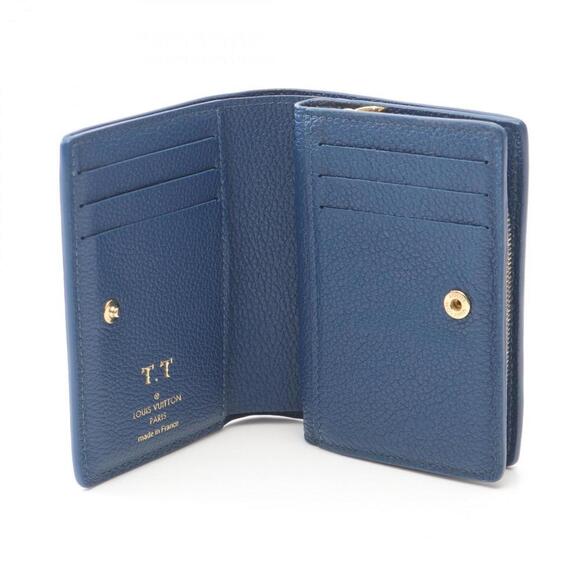 LOUIS VUITTON Navy Monogram Leather Wallet - Picture 3 of 5